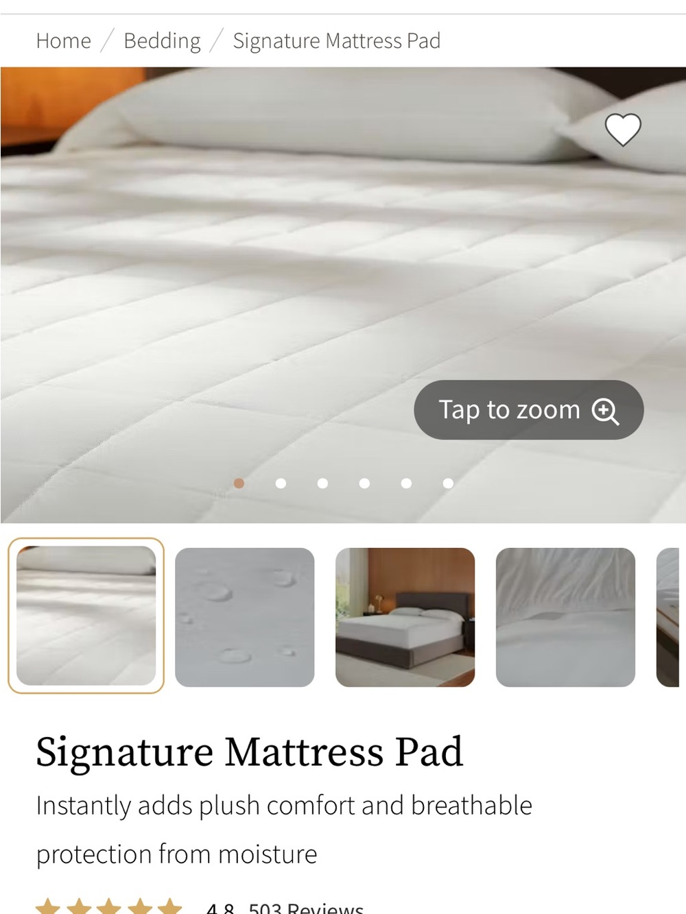 Signature Mattress Pad - White